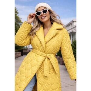 A Loves A Womens Yellow Puffer Jacket Coat Medium